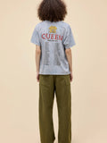 Queen World Tour 1977 Merch Tee in Light Blue Acid