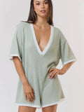 Wiffle Waffle Romper in Sage