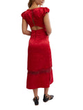 Foolish Heart Midi in Red Dahlia Combo