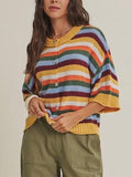 Maple Street Stripe Cardigan in Mustard
