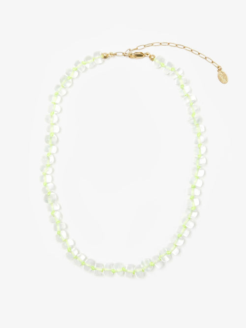 Stone Slice Necklace in Moonstone Multi