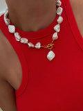Chunky Pearl Toggle Necklace