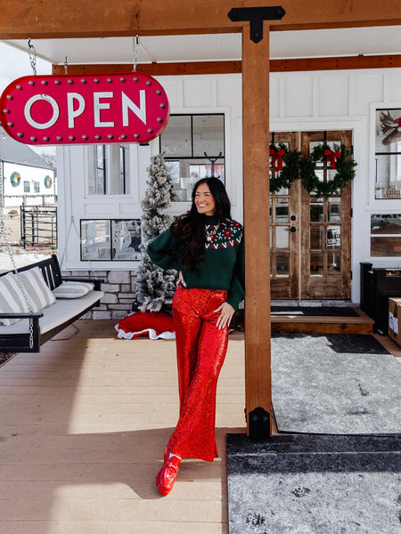 Christmas in Aspen Sweater in Green