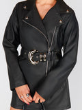 Stapleton Mini Dress in Caviar Faux Leather