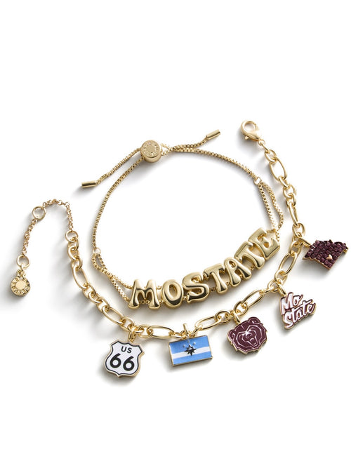 Missouri State University Two Piece Charm & Slogan Bracelet