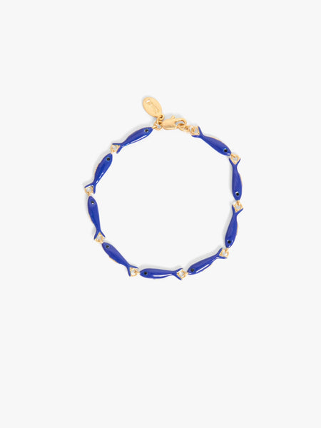 Enamel Sardine Bracelet in Cobalt