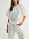 In The Blink Of An Eyelet Blouse in Off White