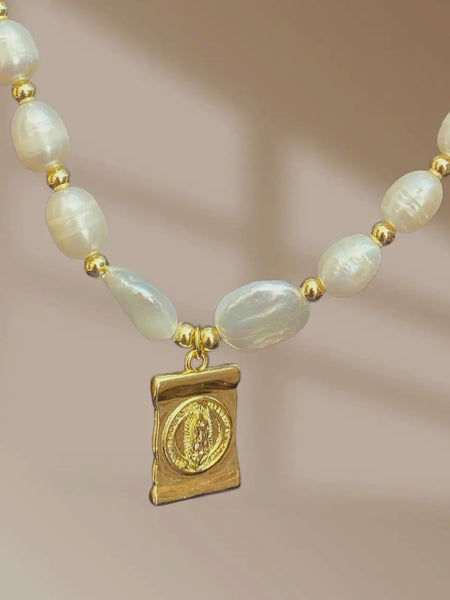 Virgin Mary Baroque Pearl Necklace