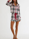 Aurora & Luna PJ Set in Frosted Pine Plaid