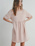 On The Fray Babydoll Dress in Mauve