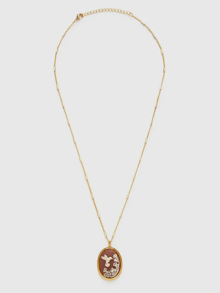Hummingbird Cameo Necklace