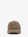 Wool Baseball Cap in Oui Taupe & Neon Yellow