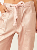 Moxie Metallic Low Slung Pant in Bubblegum