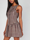 Meester Mini Dress in Saddle Plaid