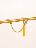 Nola CZ Chain Drop Earring