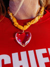 Acrylic Heart Yellow Bandana Necklace