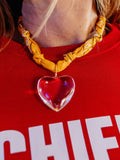 Acrylic Heart Yellow Bandana Necklace