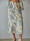 Freshly Picked Midi Skirt in Lemon Blue