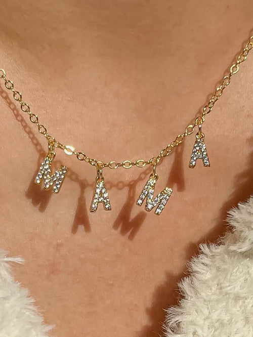 MAMA CZ Charm Necklace