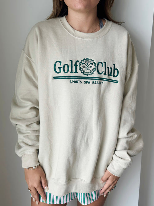 Golf Club Oversized Sweatshirt in Sand