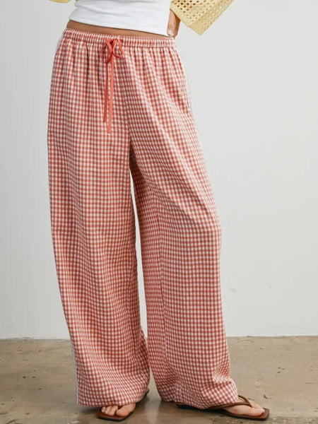 Locally Grown Gingham Pant in Rose