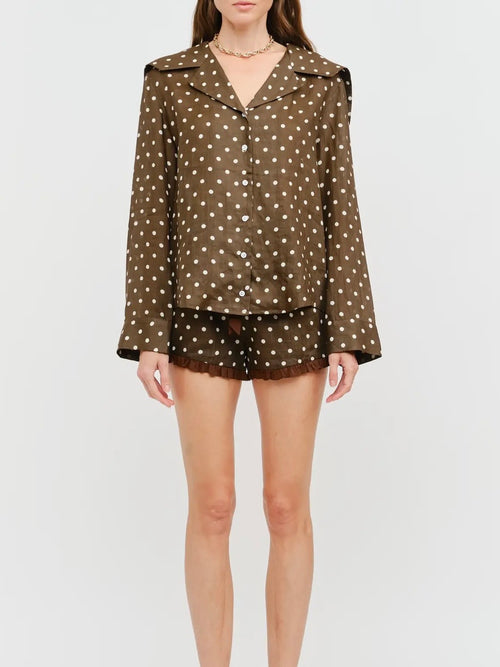 On The Spot Blouse in Brown