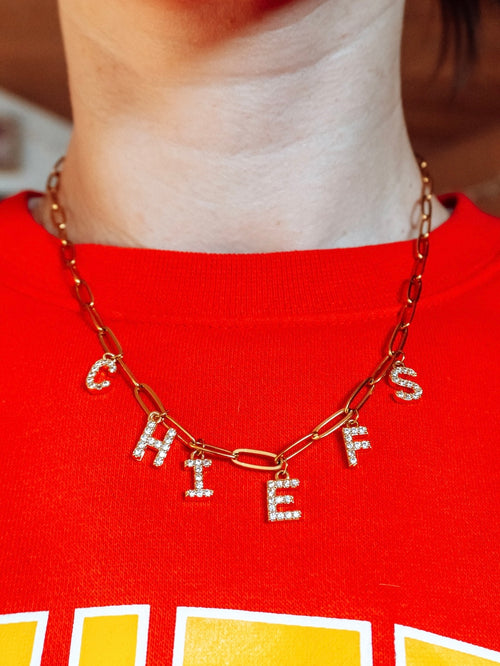 CHIEFS Rhinestone Necklace