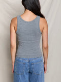 Blondie V Neck Tank in Dark Heather Grey