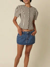 A Scoop Of Stripes Top in Brown