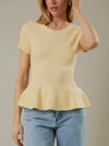 Butter Me Up Peplum Top in Yellow