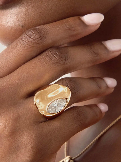Liquid Crystal Statement Ring