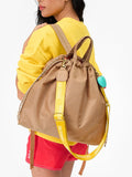 Sac Tout Backpack in Latte Recycled Nylon Twill