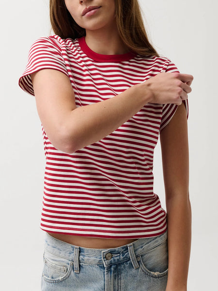 Alba Shrunken Tee in Racer Red