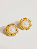 Jeannette Pearl Floral Studs