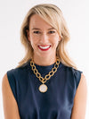 Mixed Metal Franc Chain Necklace