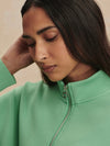 Mavis Mock Neck Sweat in Green Spruce
