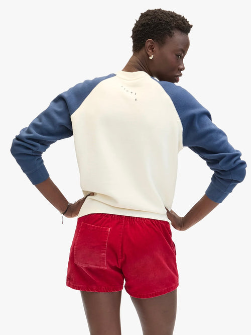 Sweatshirt in Cream & Navy Embroidered Sardine