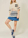 Team Player Crochet Lace Top in Natural