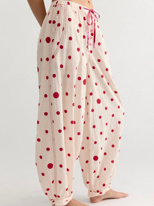 On Repeat PJ Pant in Ivory Combo Dots