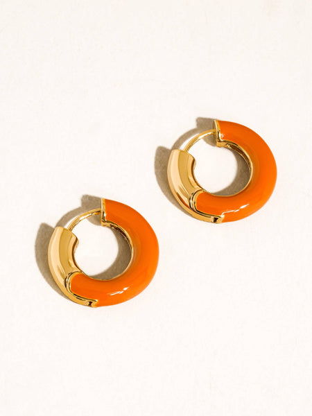 Odessa Enamel Hoops in Orange