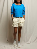 Briana French Terry Long Sleeve in Cobalt