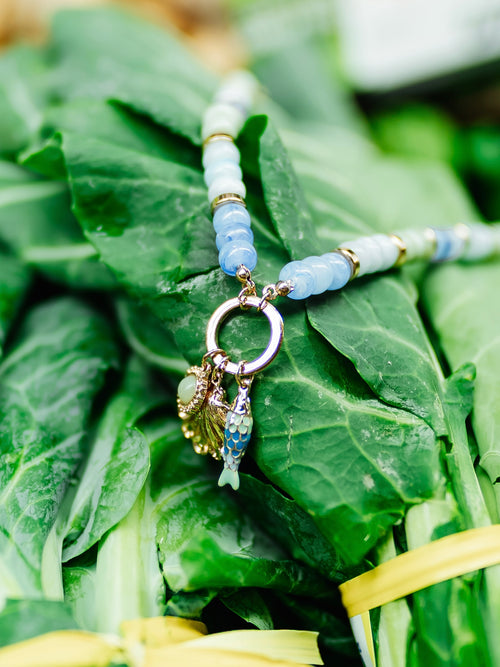 Under The Sea Beaded Necklace in Blue