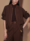 Keagan Short Blouson Jacket in Dark Cocoa Mini Check