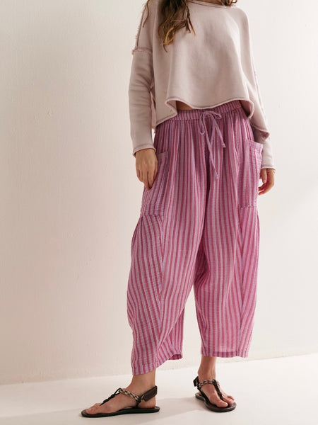 Don't Stop The Stripe Sweater in Pink