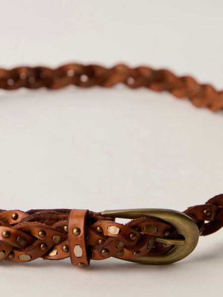 Sol Stud Belt in Cognac