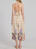 Jaen Printed Halter Top in Natural