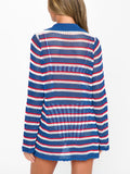 Button Up Cover Up in Montauk Stripe Crochet