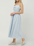Sandy Strapless Dress in Sky