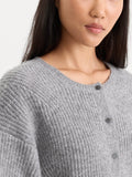 The Chunky Knit Cardigan in Heather Grey