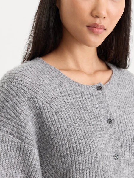 The Chunky Knit Cardigan in Heather Grey